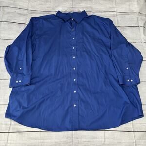Gold Series GS Men's Big & Tall Blue 100% Cotton Dress Shirt Size 22 35/36